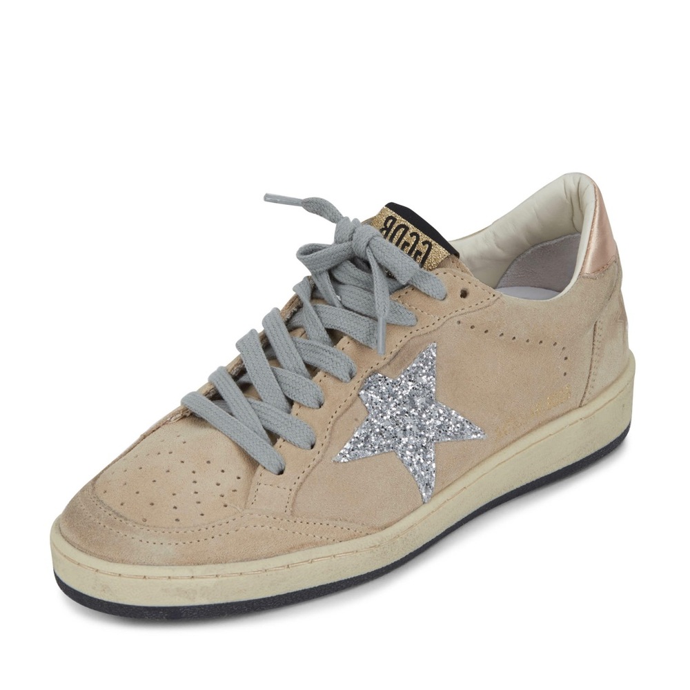 Golden Goose Ball Star Ballstar Rare Beige Neutral Rose Gold Glitter Sneakers
